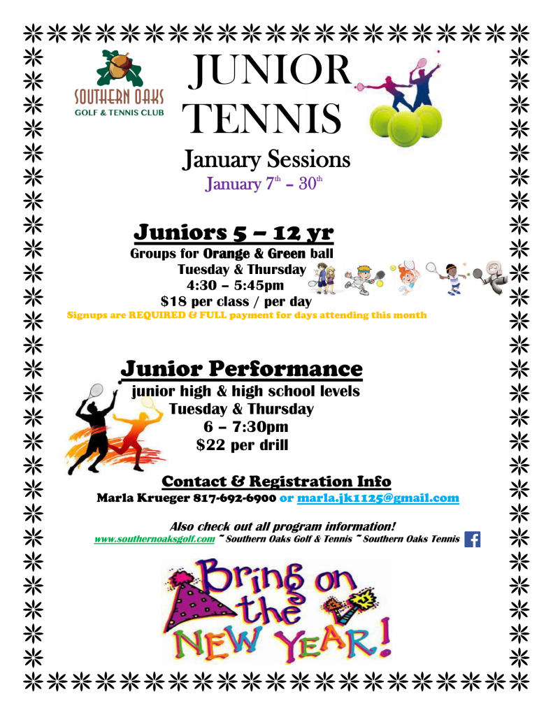 Junior Tennis January